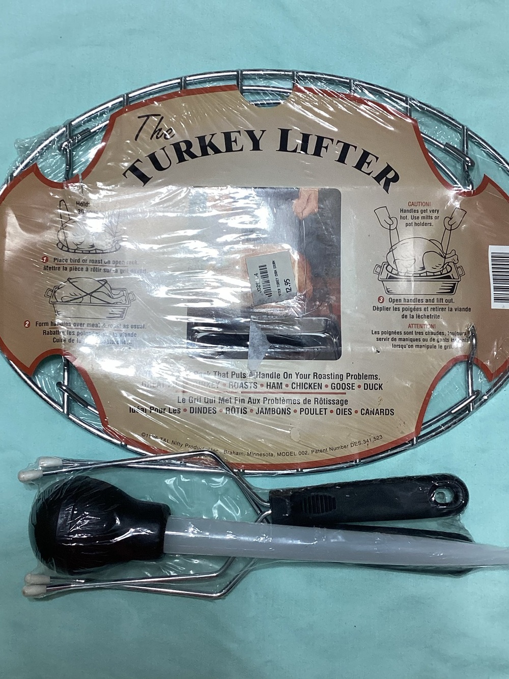 The Turkey Lifter Roasting Rack & Turkey Baster, Meat Forks